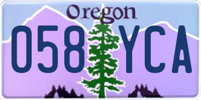 OR license plate 058YCA