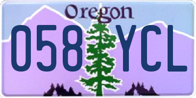 OR license plate 058YCL