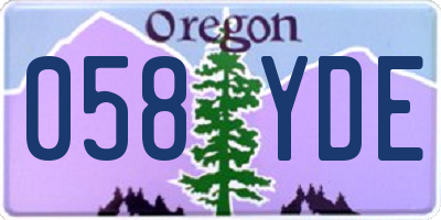 OR license plate 058YDE