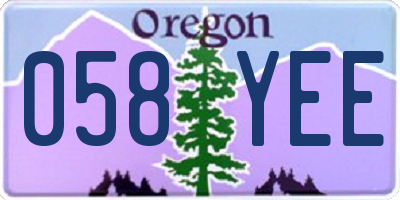 OR license plate 058YEE