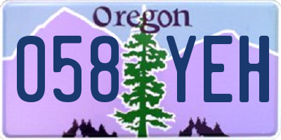 OR license plate 058YEH