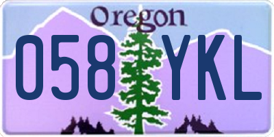 OR license plate 058YKL