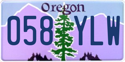 OR license plate 058YLW