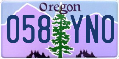 OR license plate 058YNO