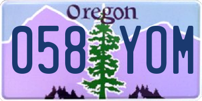 OR license plate 058YOM