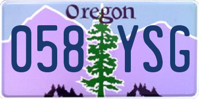 OR license plate 058YSG