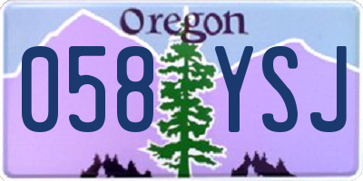 OR license plate 058YSJ