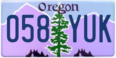 OR license plate 058YUK