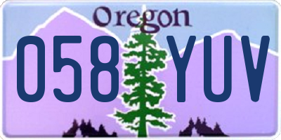 OR license plate 058YUV