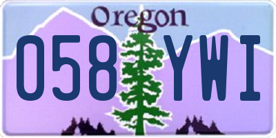 OR license plate 058YWI