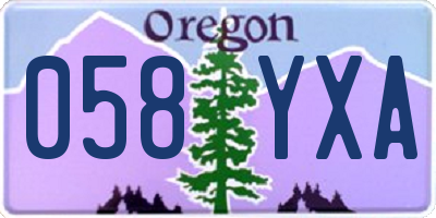 OR license plate 058YXA