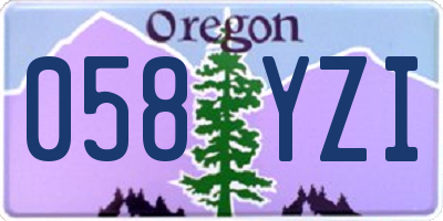 OR license plate 058YZI