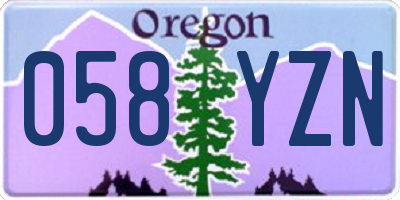 OR license plate 058YZN