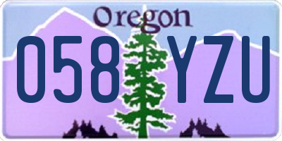 OR license plate 058YZU