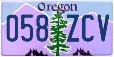 OR license plate 058ZCV