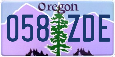 OR license plate 058ZDE