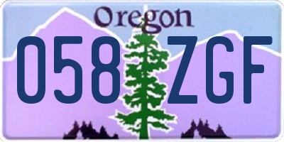 OR license plate 058ZGF
