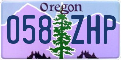 OR license plate 058ZHP