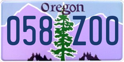 OR license plate 058ZOO