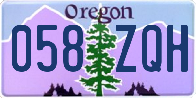 OR license plate 058ZQH