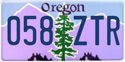 OR license plate 058ZTR