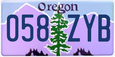 OR license plate 058ZYB