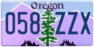 OR license plate 058ZZX