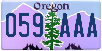 OR license plate 059AAA