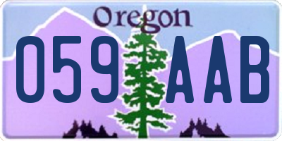 OR license plate 059AAB