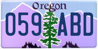 OR license plate 059ABD