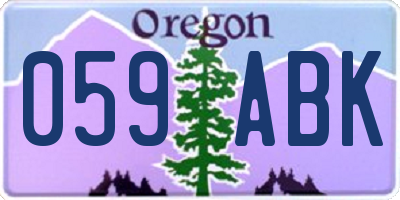 OR license plate 059ABK