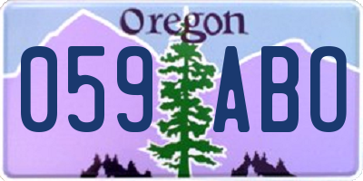 OR license plate 059ABO
