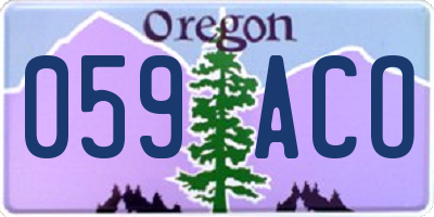 OR license plate 059ACO