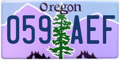 OR license plate 059AEF