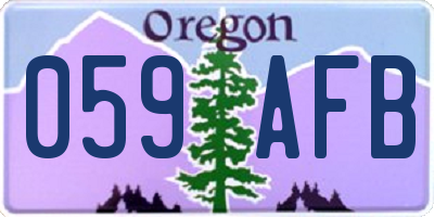 OR license plate 059AFB