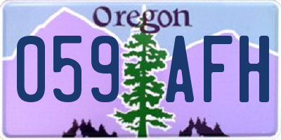 OR license plate 059AFH