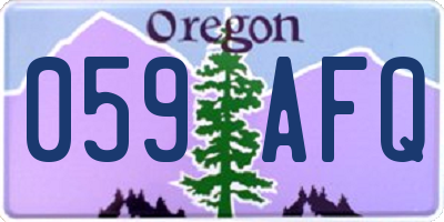 OR license plate 059AFQ