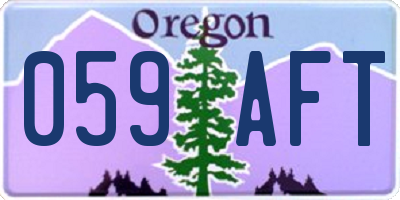 OR license plate 059AFT