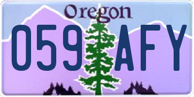 OR license plate 059AFY