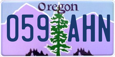 OR license plate 059AHN