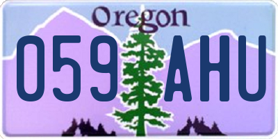 OR license plate 059AHU