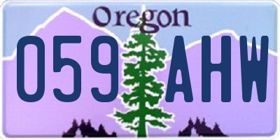 OR license plate 059AHW