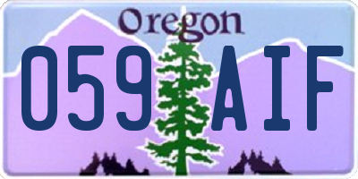 OR license plate 059AIF