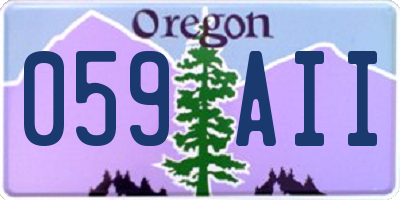 OR license plate 059AII