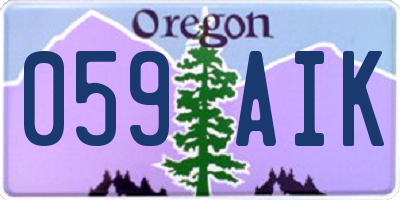 OR license plate 059AIK