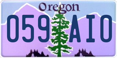 OR license plate 059AIO