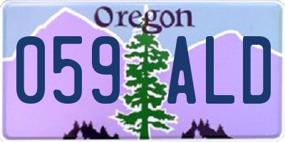 OR license plate 059ALD
