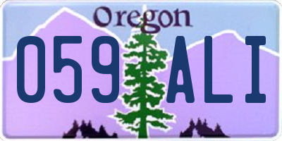 OR license plate 059ALI