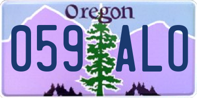 OR license plate 059ALO