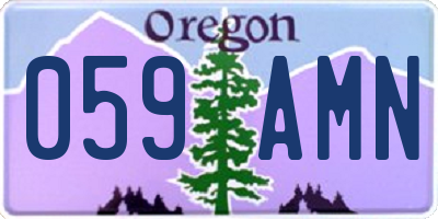 OR license plate 059AMN